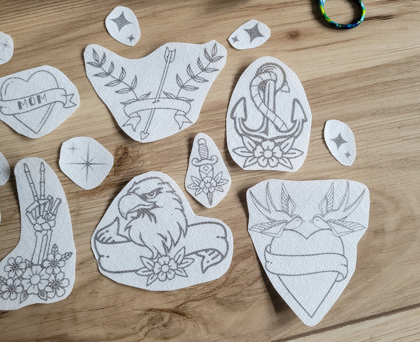 Traditional Tattoo Style Stick and Stitch Embroidery Patterns