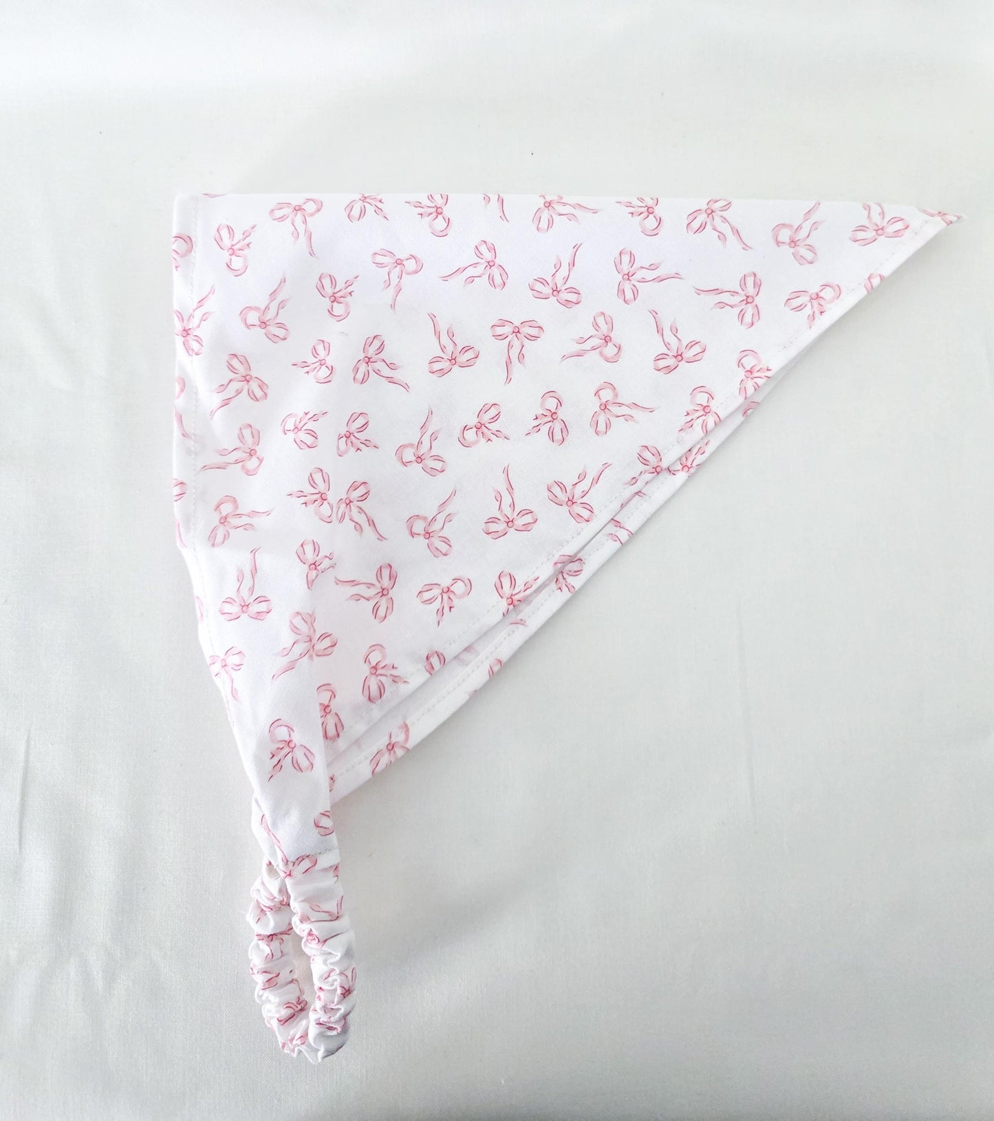 Coquette Pink Bow Print Elastic Hair Bandana