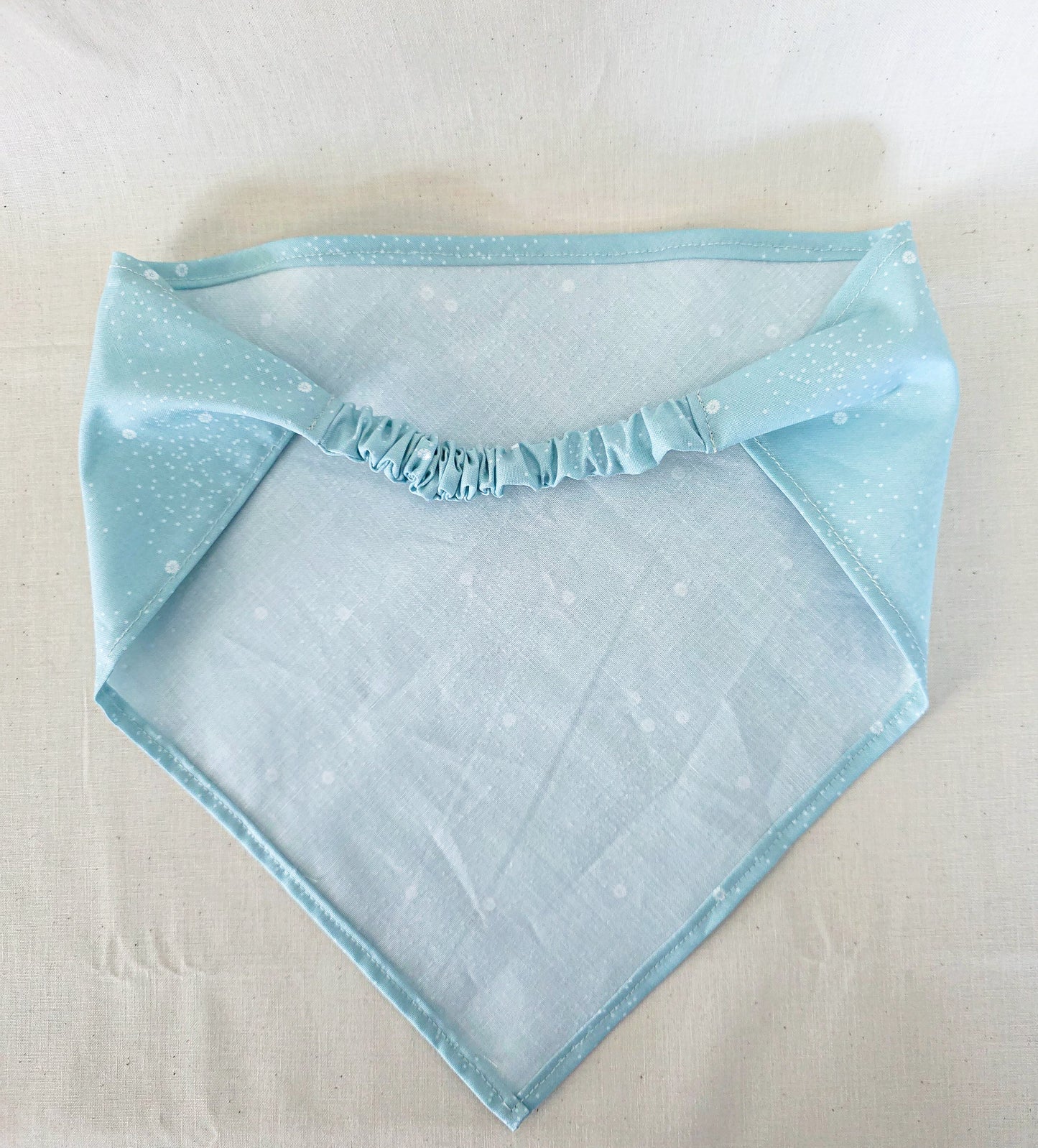 Light Blue Cotton Elastic Hair Bandana