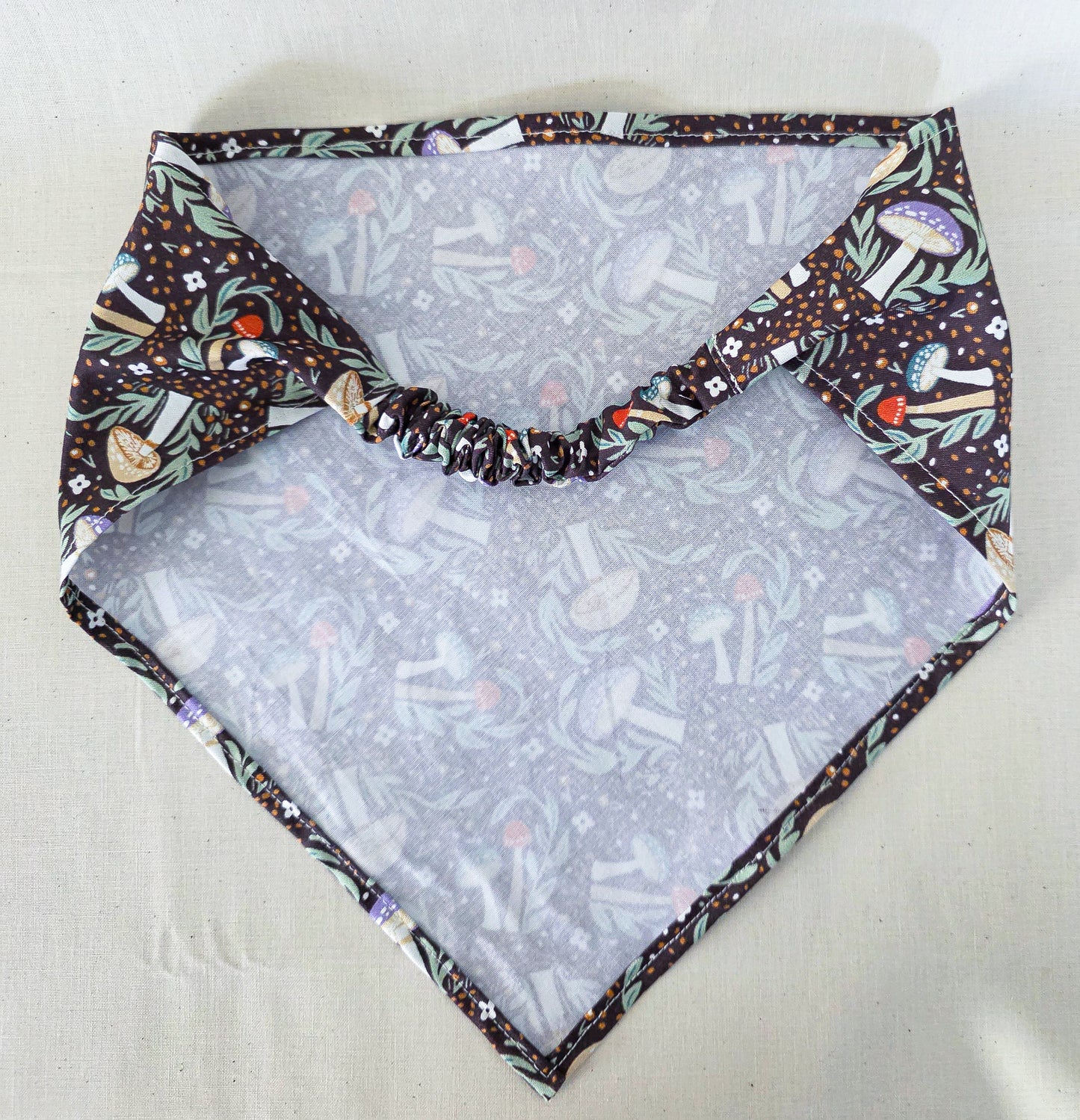 Brown Mushroom Print Elastic Hair Bandana