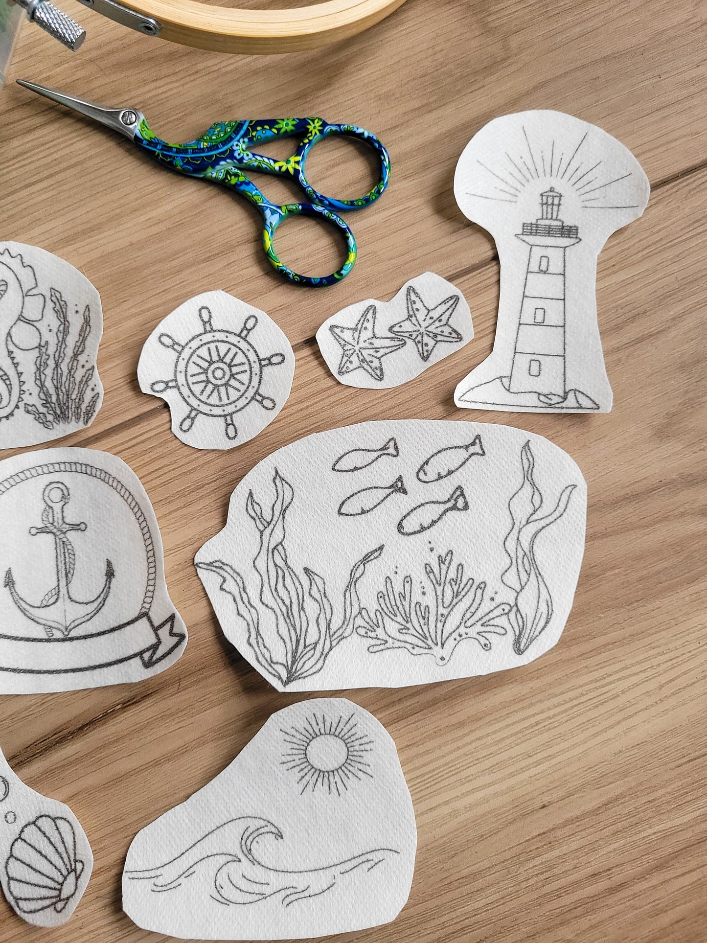 Nautical Stick and Stitch Embroidery Patterns