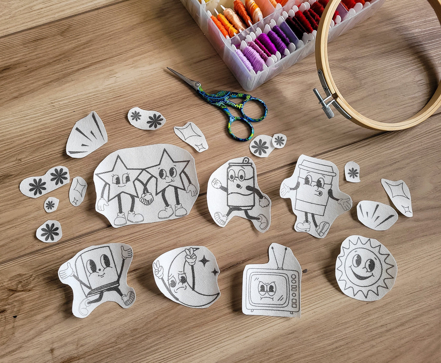 Retro Cartoon Stick and Stitch Embroidery Patterns