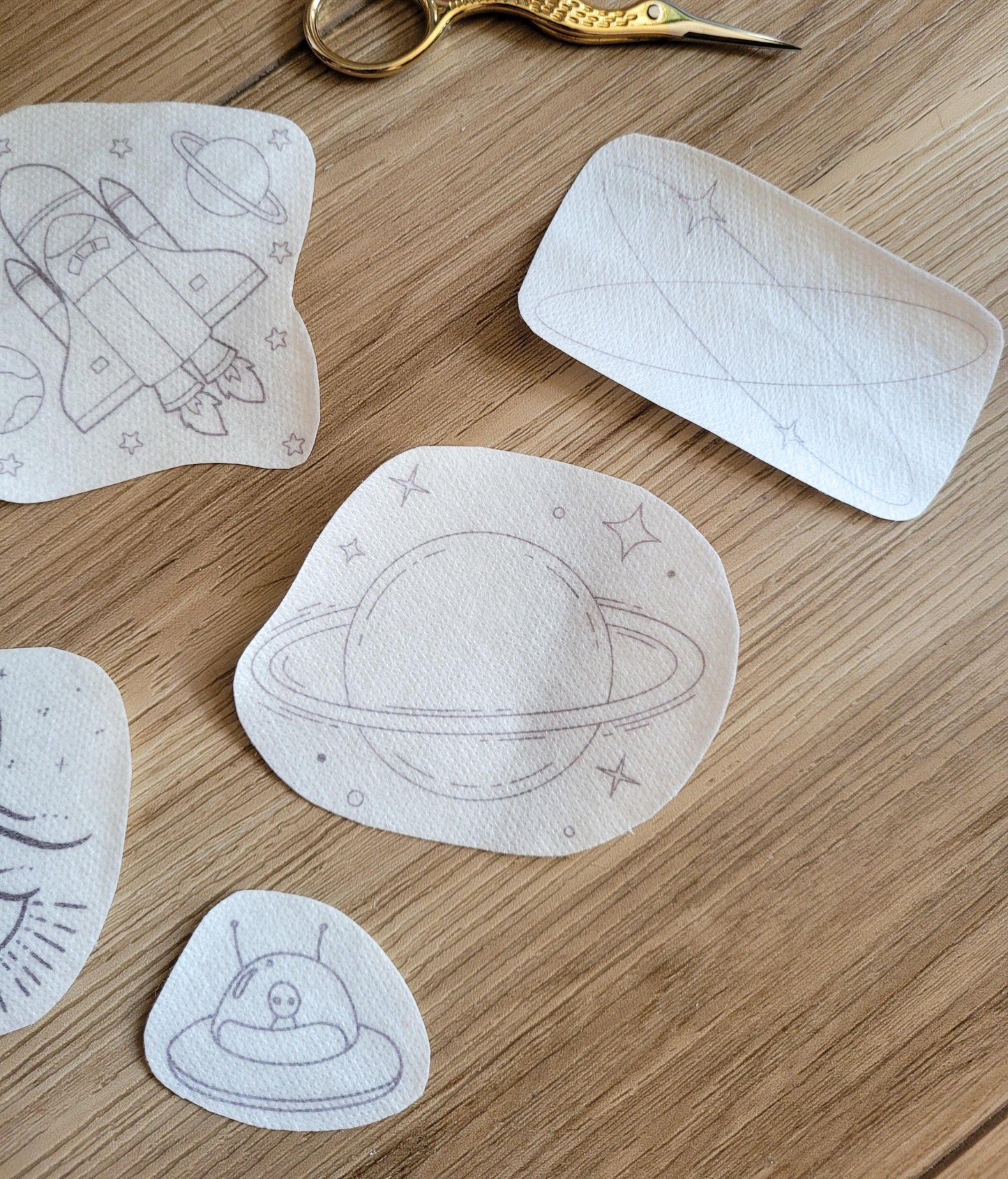 Space and Alien Inspired Stick and Stitch Embroidery Patterns