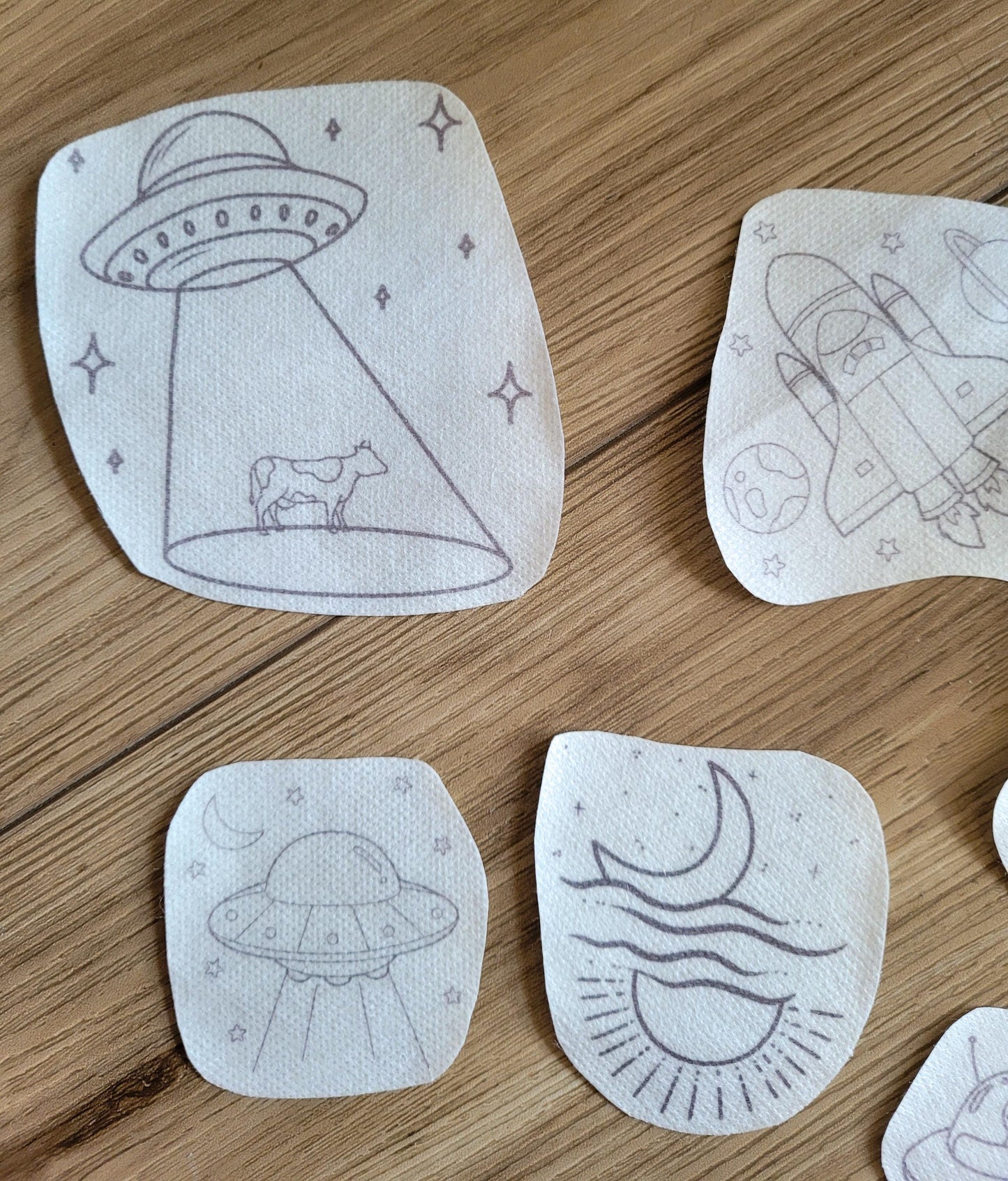 Space and Alien Inspired Stick and Stitch Embroidery Patterns