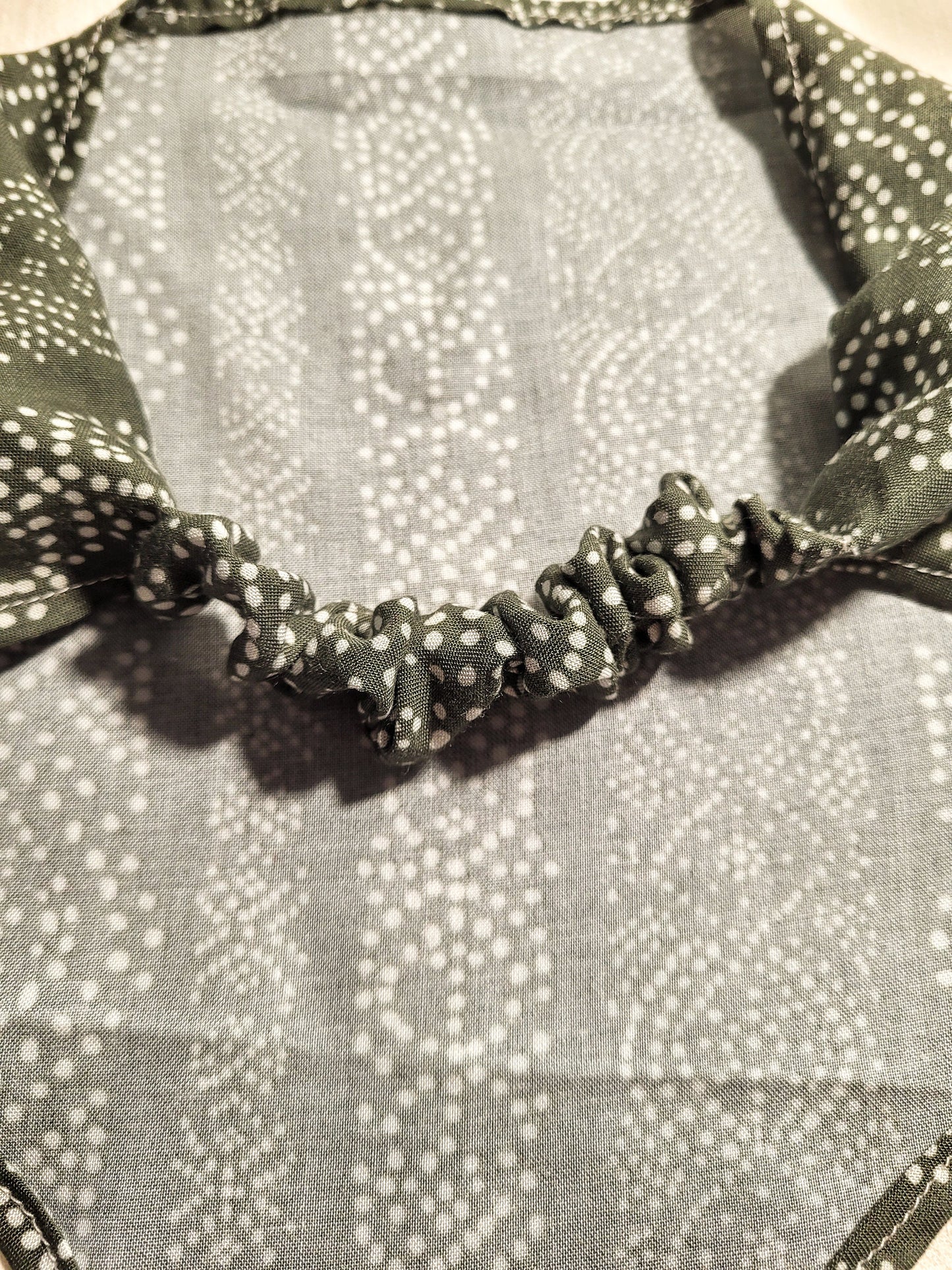 Green & White Elastic Hair Bandana