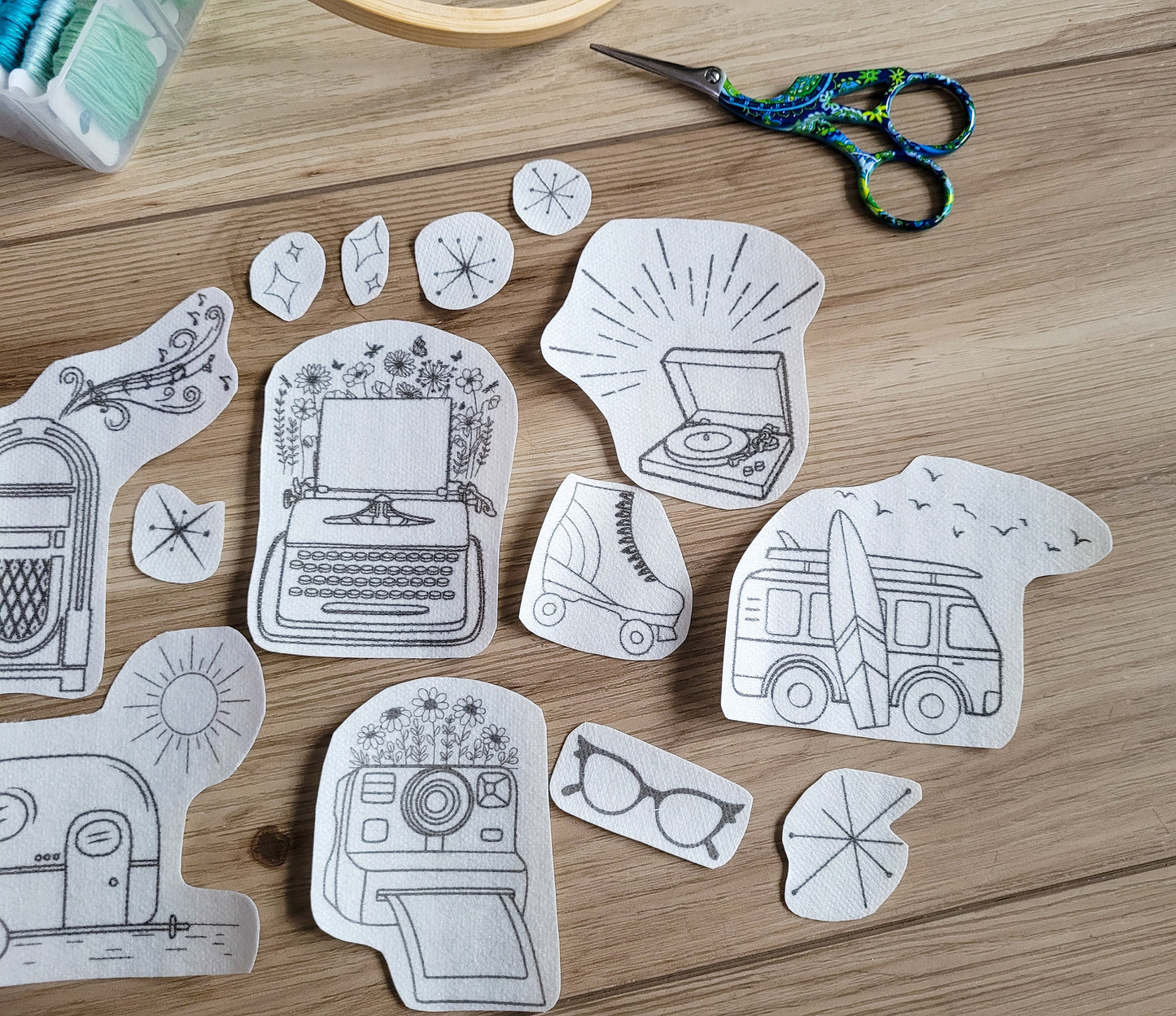 Retro Activity Stick and Stitch Embroidery Patterns