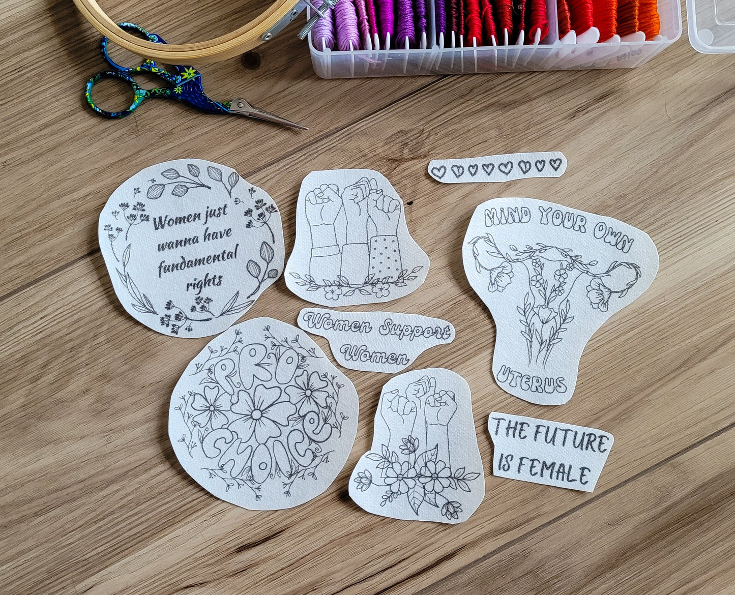 Pro Choice Stick and Stitch Embroidery Patterns