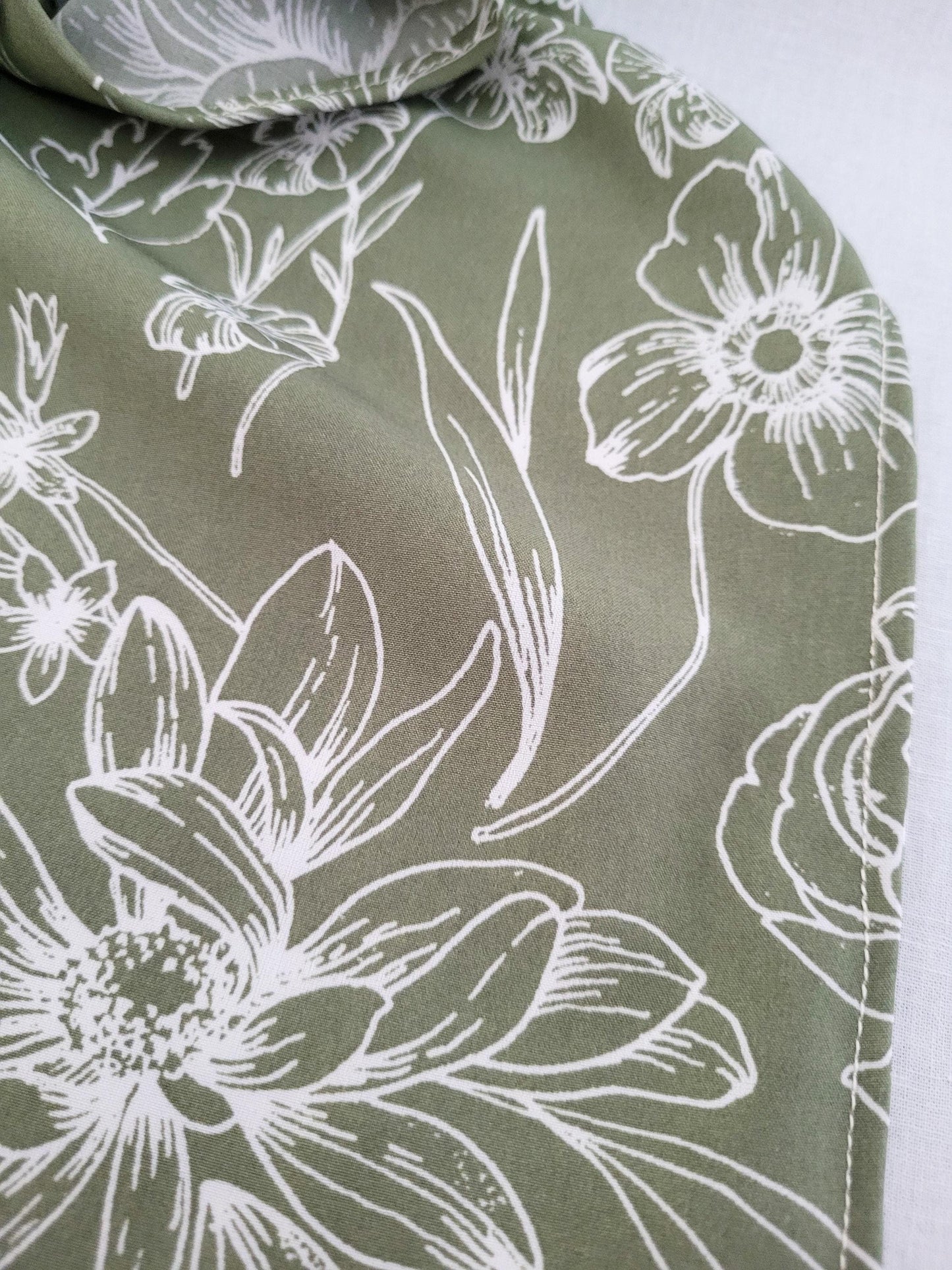 Green Floral Elastic Hair Bandana