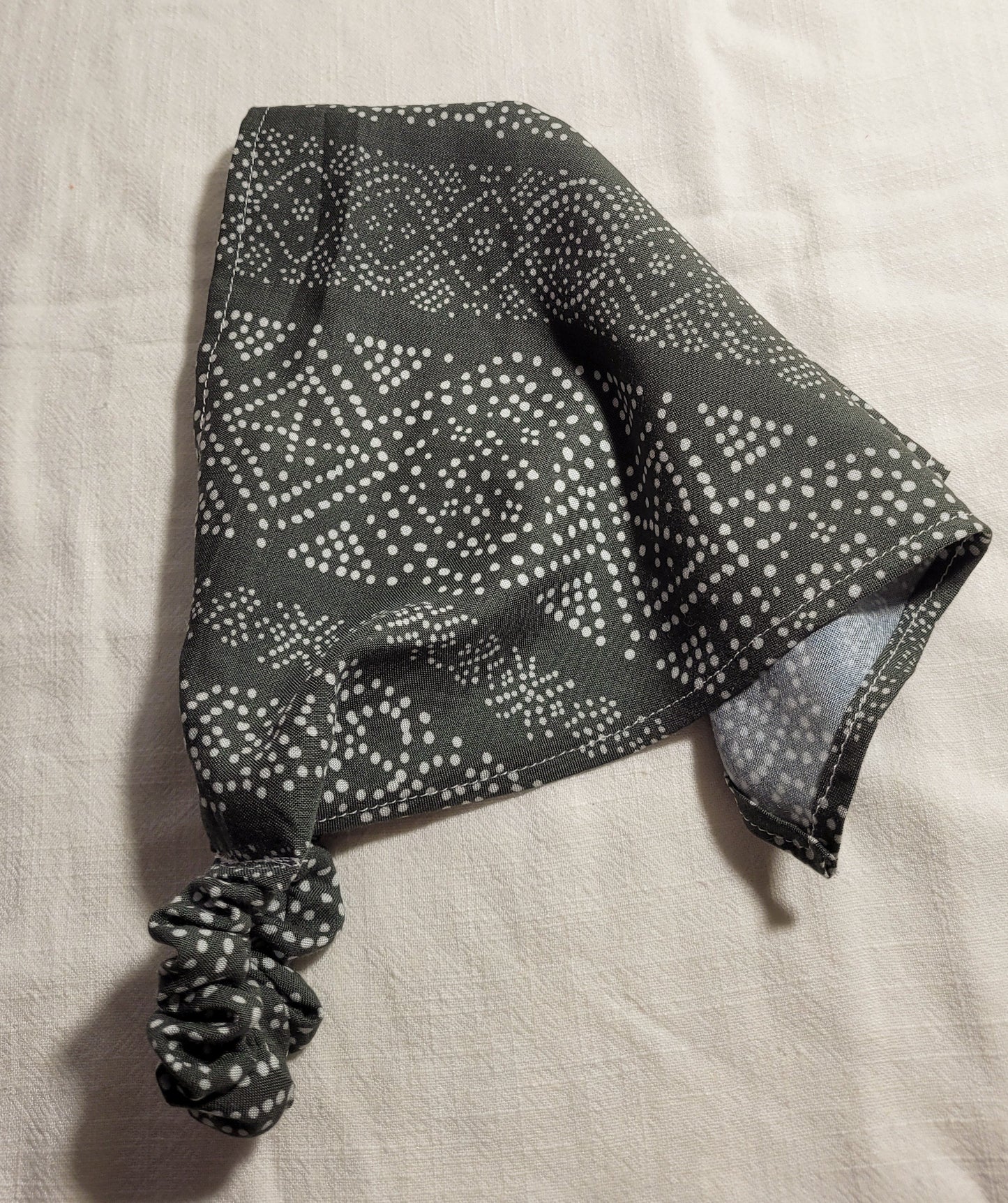 Green & White Elastic Hair Bandana