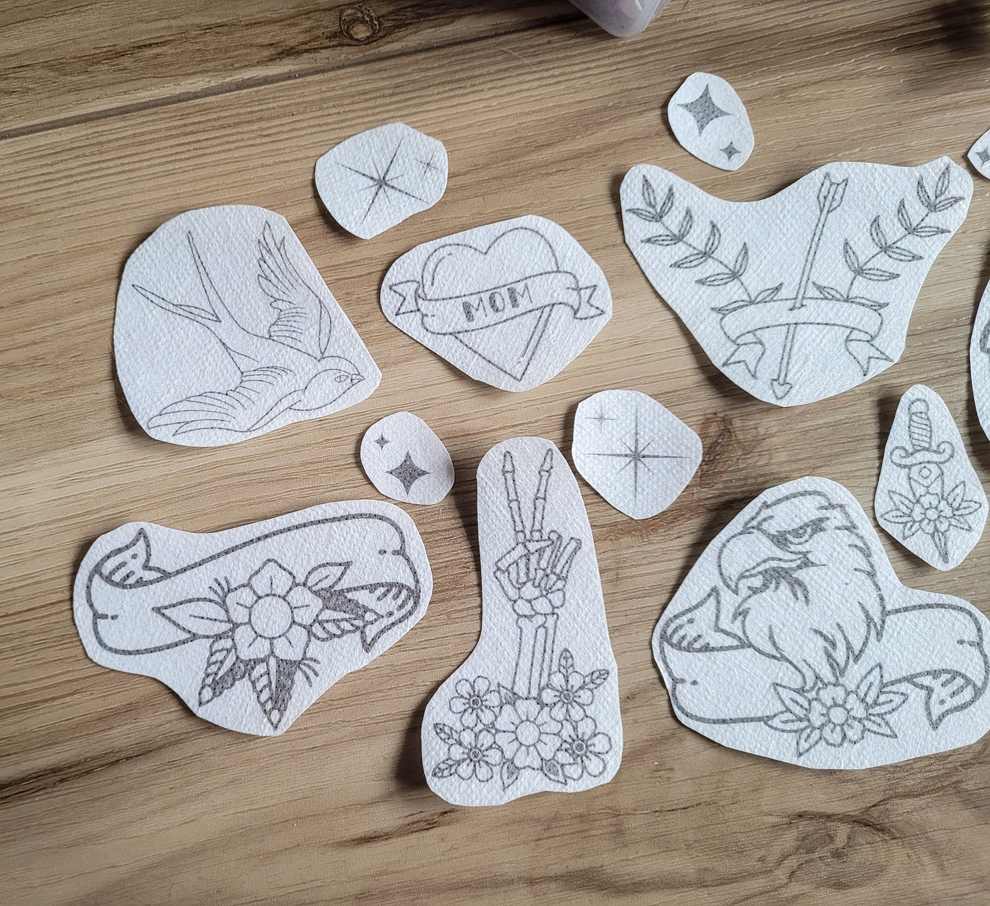 Traditional Tattoo Style Stick and Stitch Embroidery Patterns