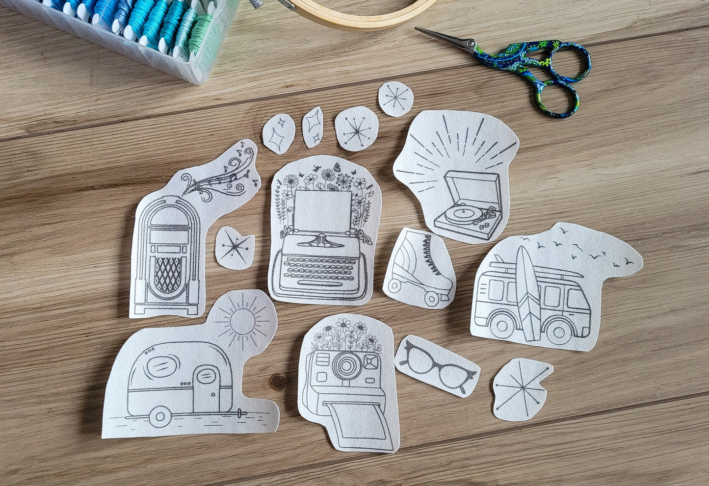 Retro Activity Stick and Stitch Embroidery Patterns