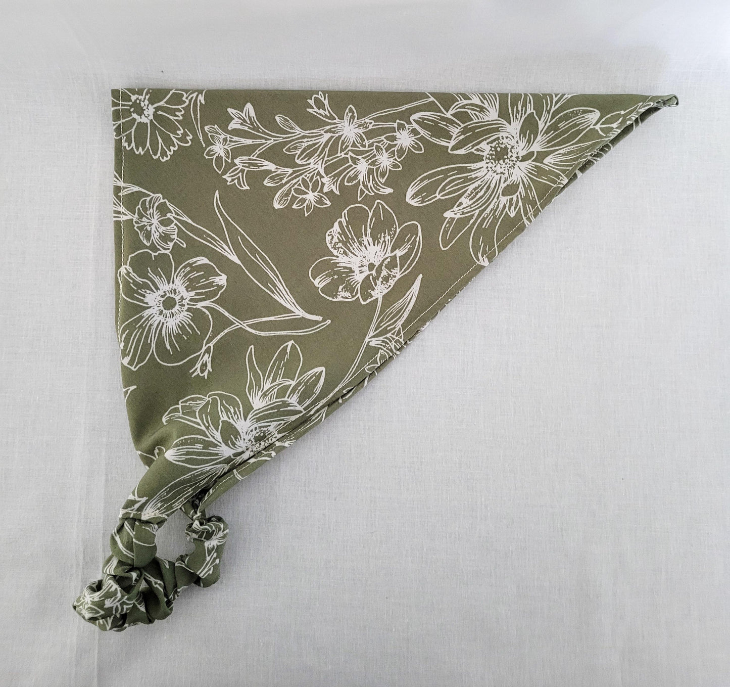 Green Floral Elastic Hair Bandana