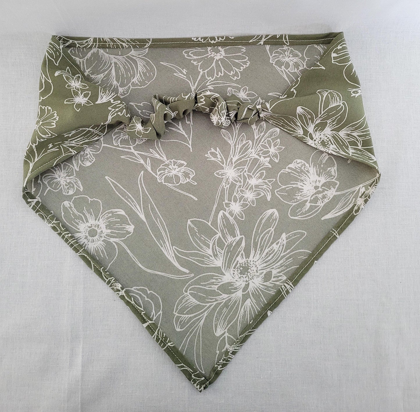 Green Floral Elastic Hair Bandana