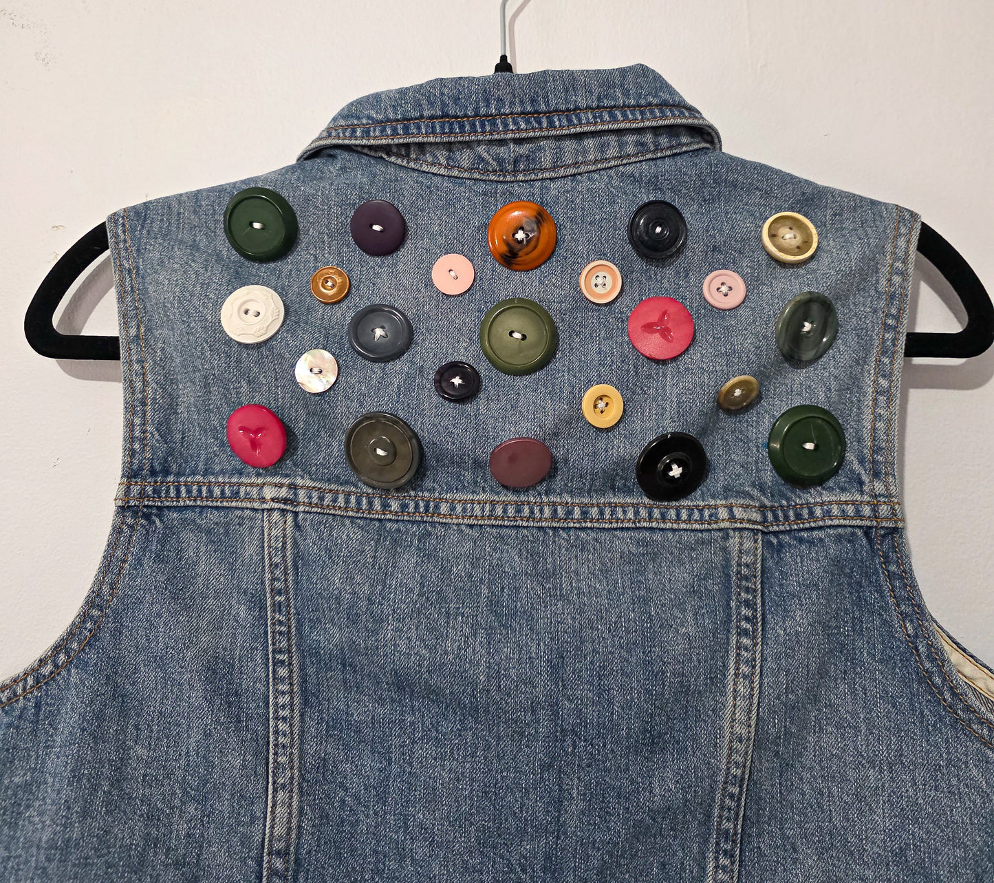 Upcycled Denim Button Vest