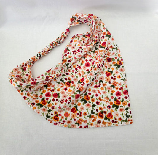 Bright Floral Print Elastic Hair Bandana