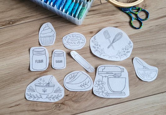 Baking Inspired Stick and Stitch Embroidery Patterns