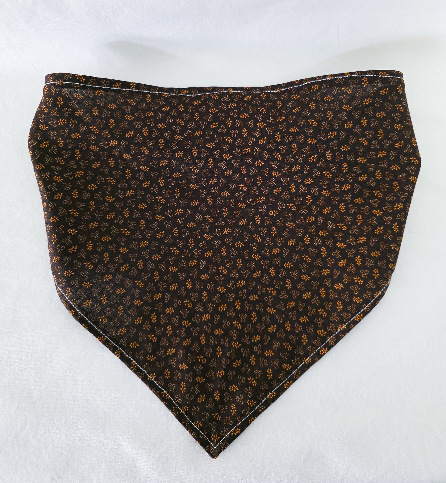 Brown Autumn Leaf Print Elastic Hair Bandana