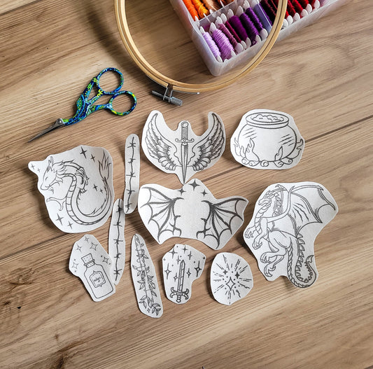 Fantasy & Dragon Stick and Stitch Embroidery Patterns