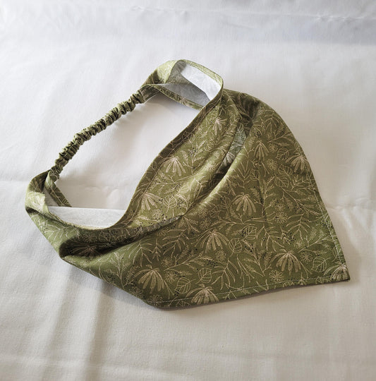 Green Floral Elastic Hair Bandana