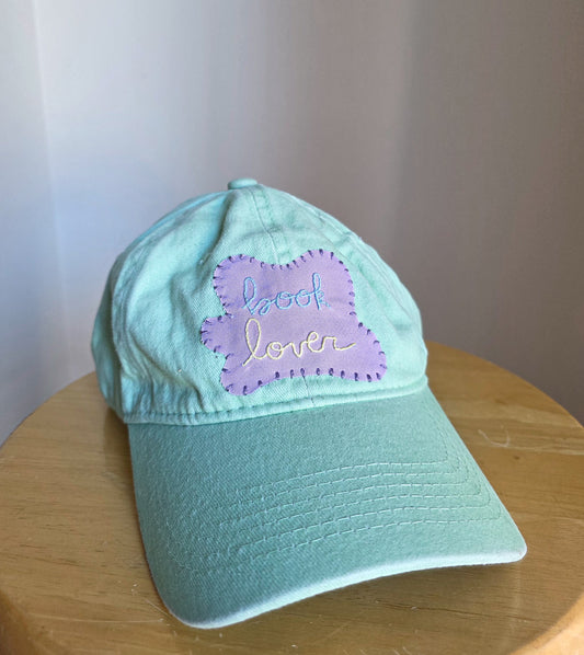 Book Girlie Hat - Hand Embroidered