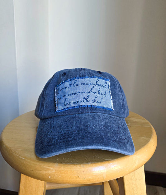 Blue Female Empowerment Hat - Hand Embroidered
