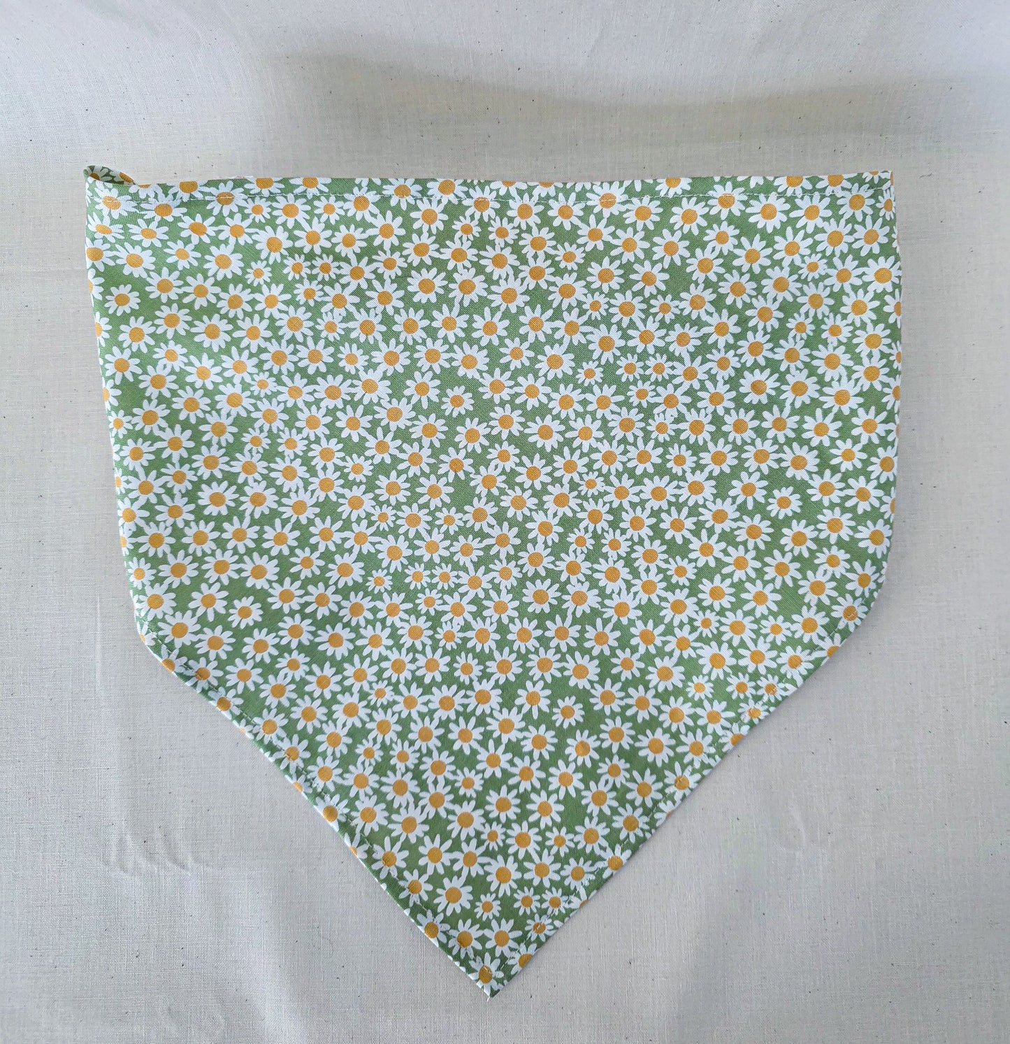 Green Daisy Floral Print Cotton Elastic Hair Bandana