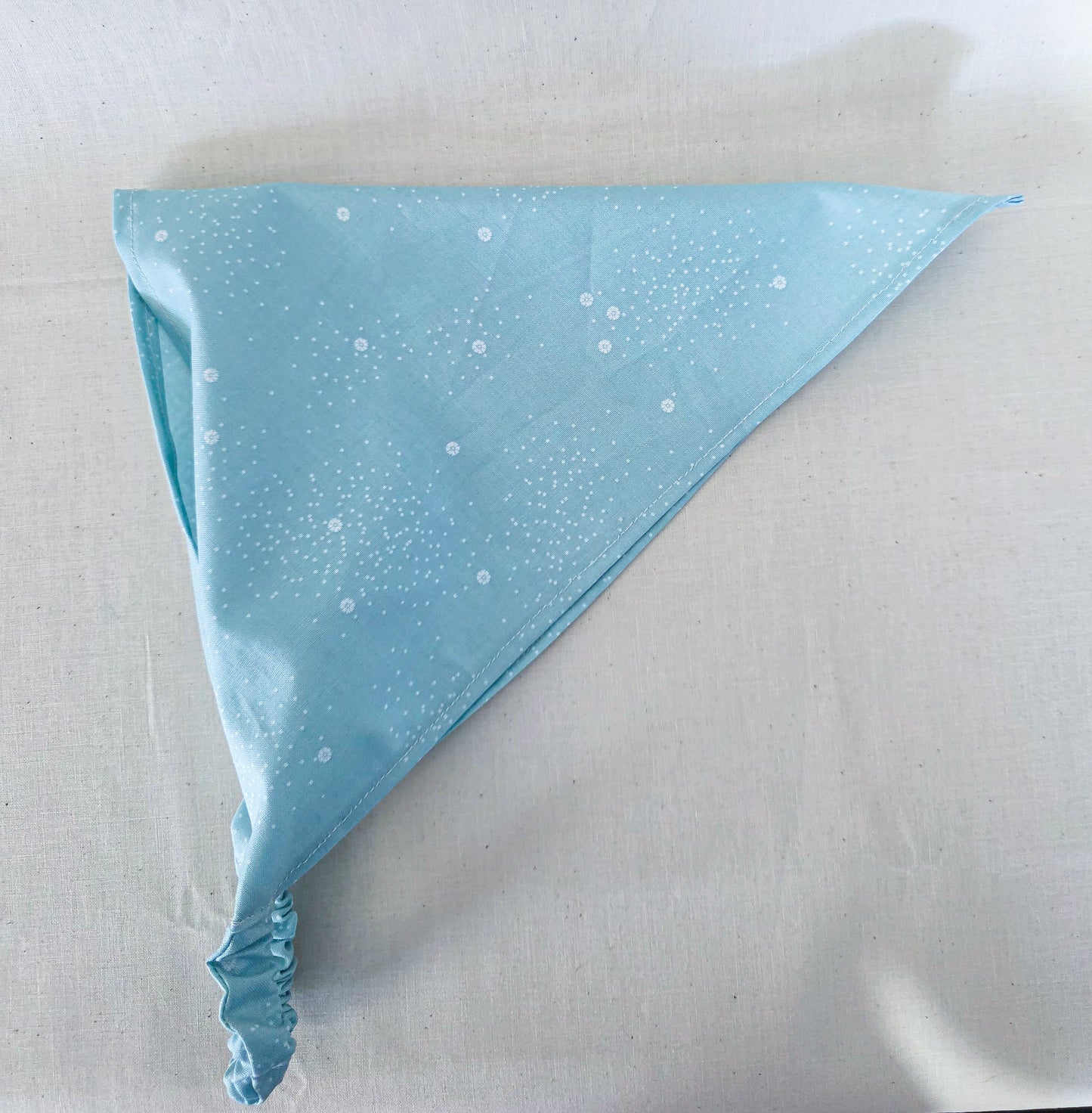 Light Blue Cotton Elastic Hair Bandana