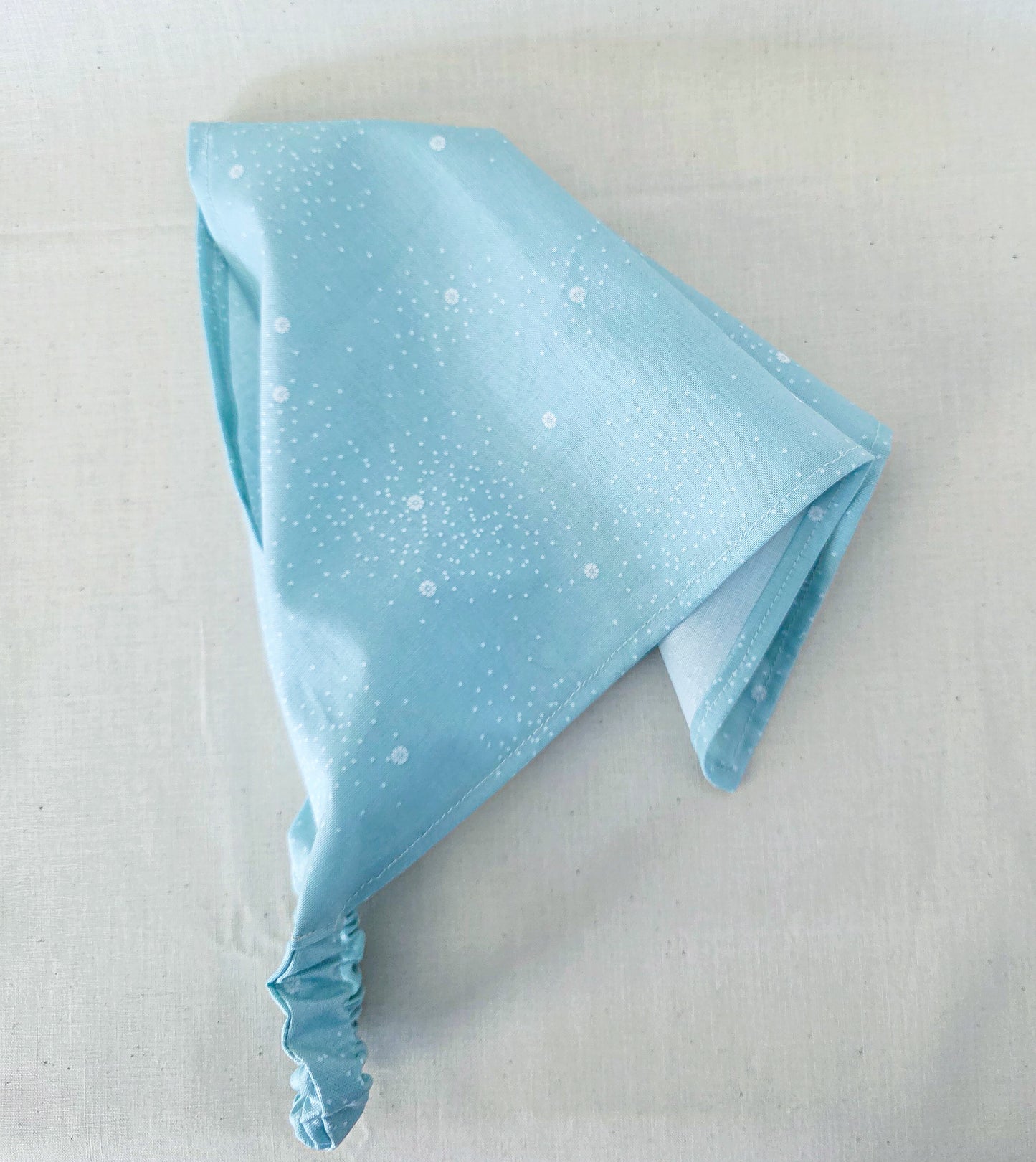 Light Blue Cotton Elastic Hair Bandana