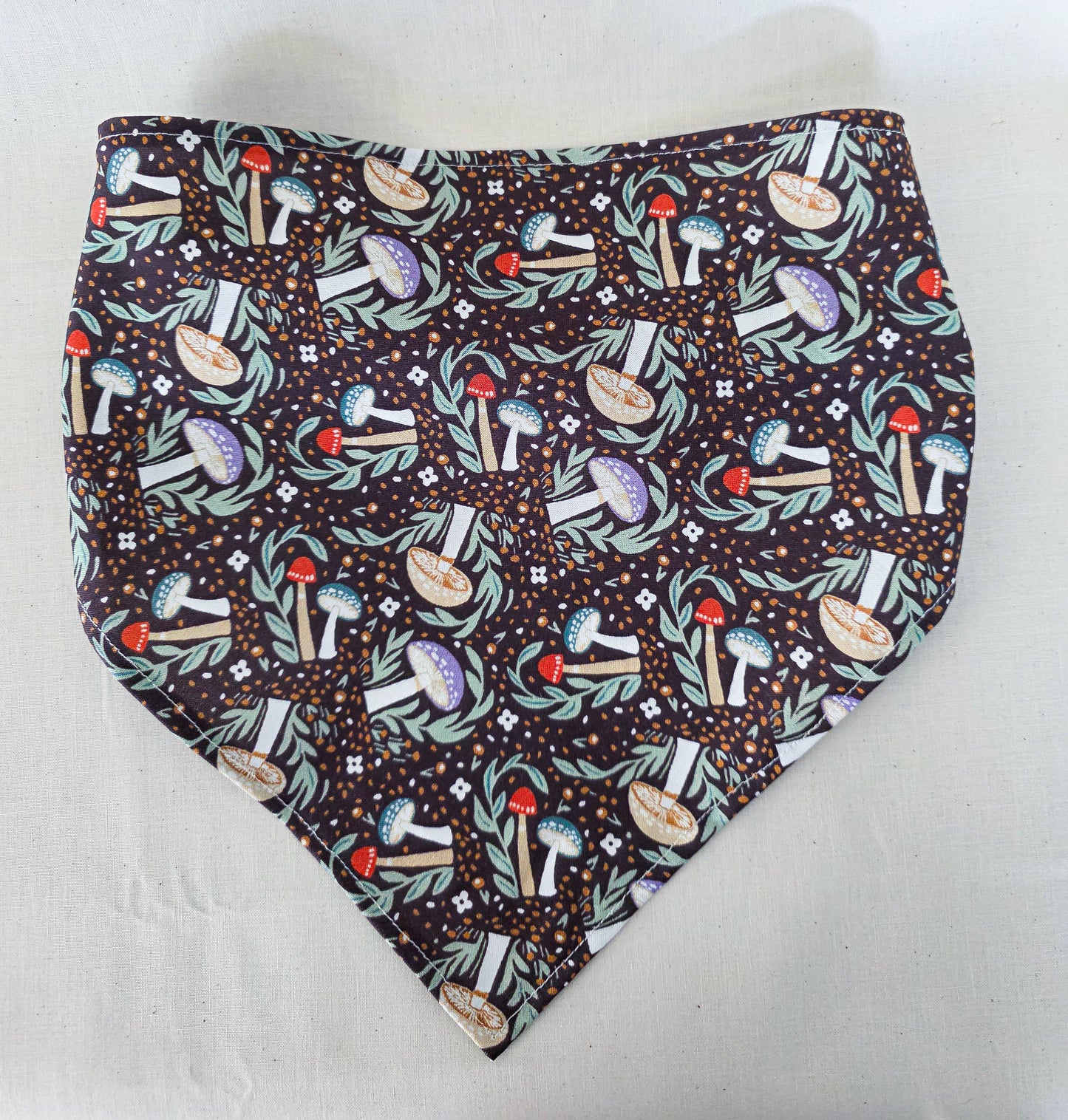 Brown Mushroom Print Elastic Hair Bandana