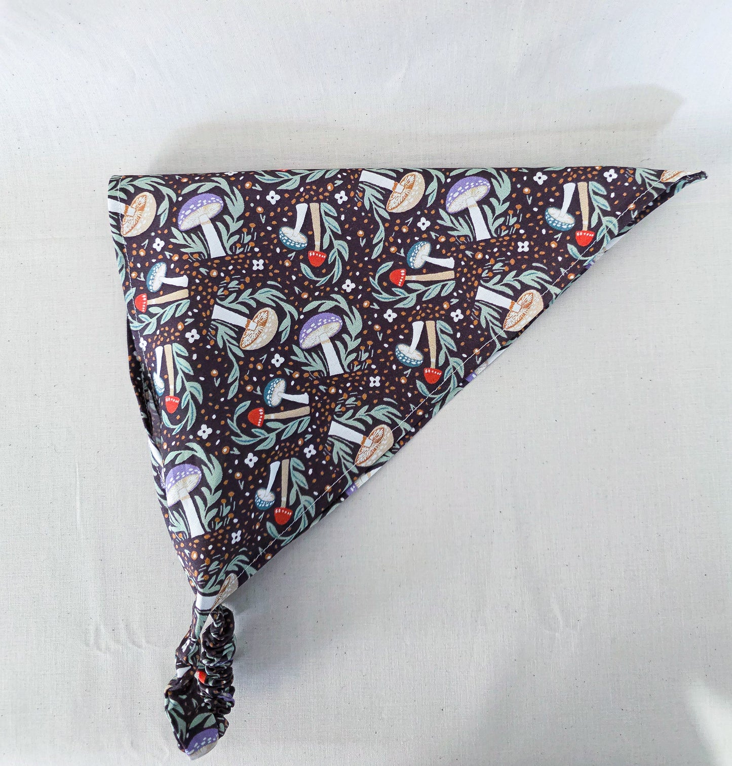 Brown Mushroom Print Elastic Hair Bandana