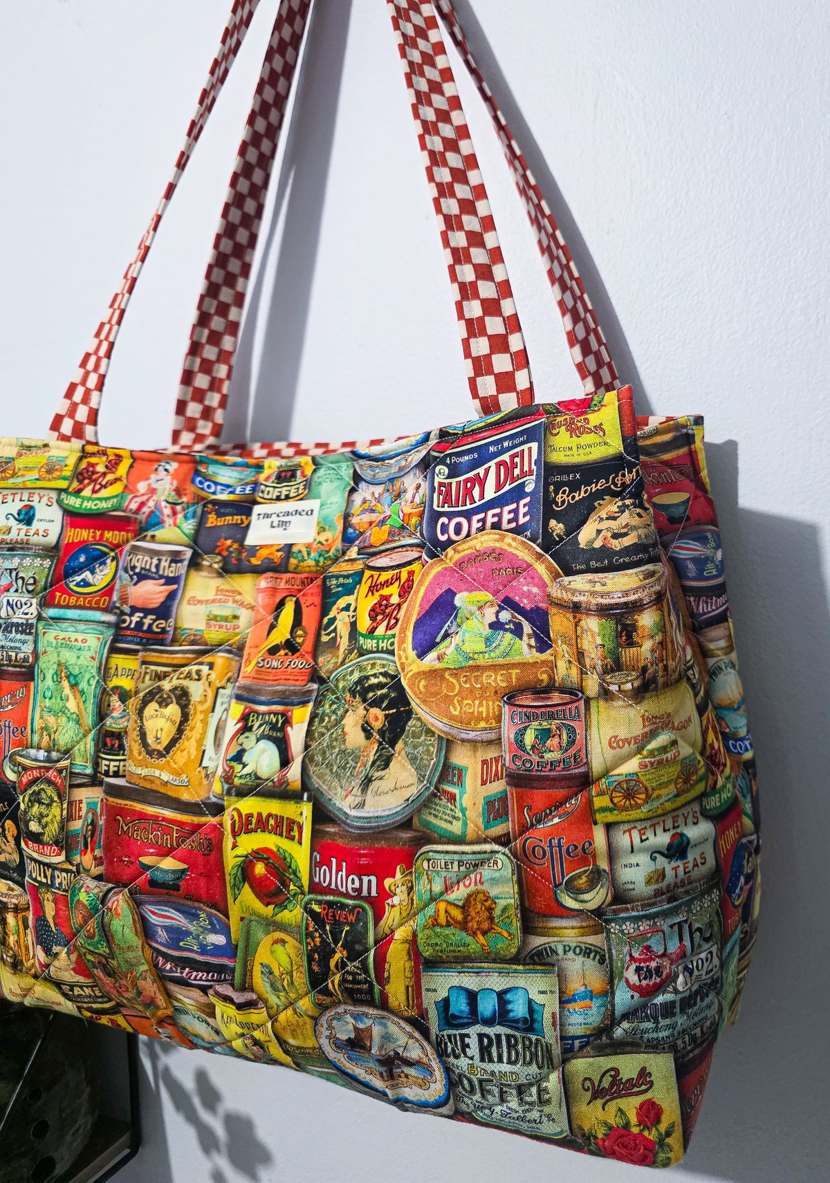 Vintage Goods Quilted Tote Bag