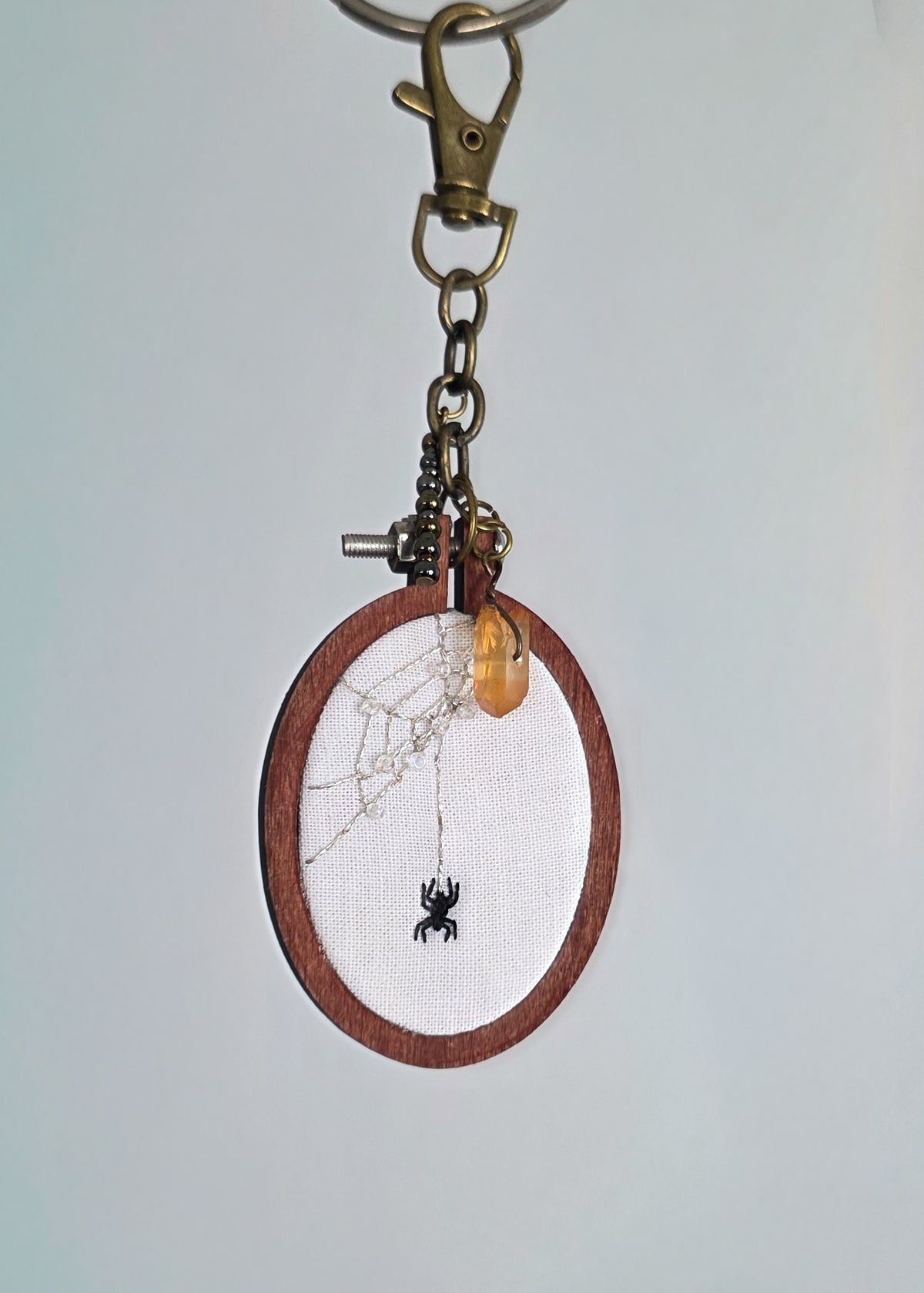 Spiderweb Keychain | Hand Embroidered