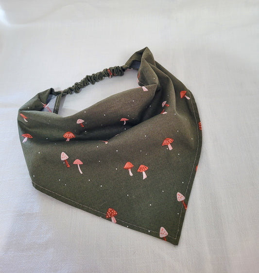 Mushroom Print  Elastic Hair Bandana