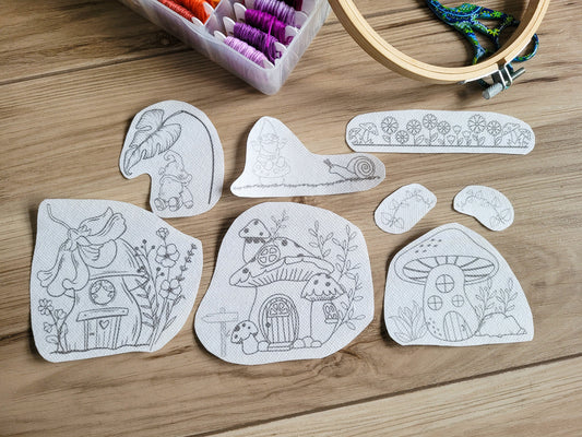 Gnome House Stick and Stitch Embroidery Patterns