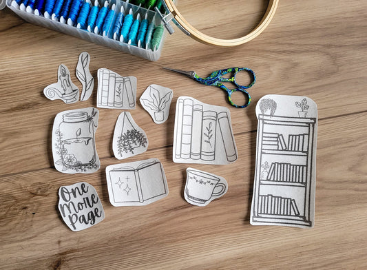 Bookish Stick and Stitch Embroidery Patterns