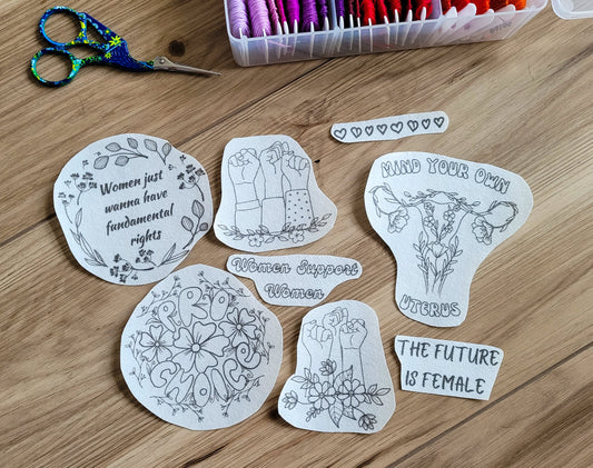Pro Choice Stick and Stitch Embroidery Patterns