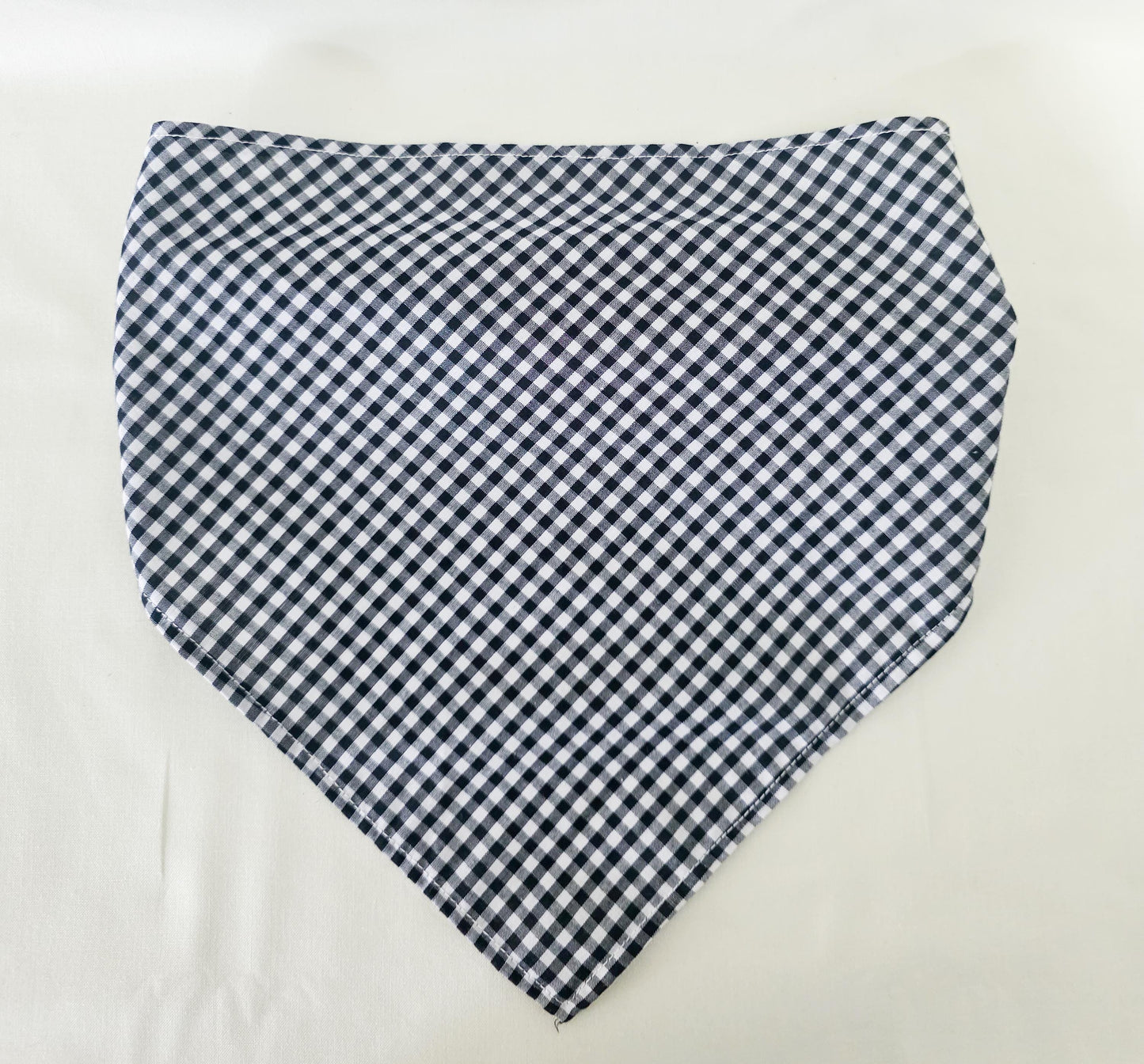 Black and White Gingham Print Elastic Hair Bandana