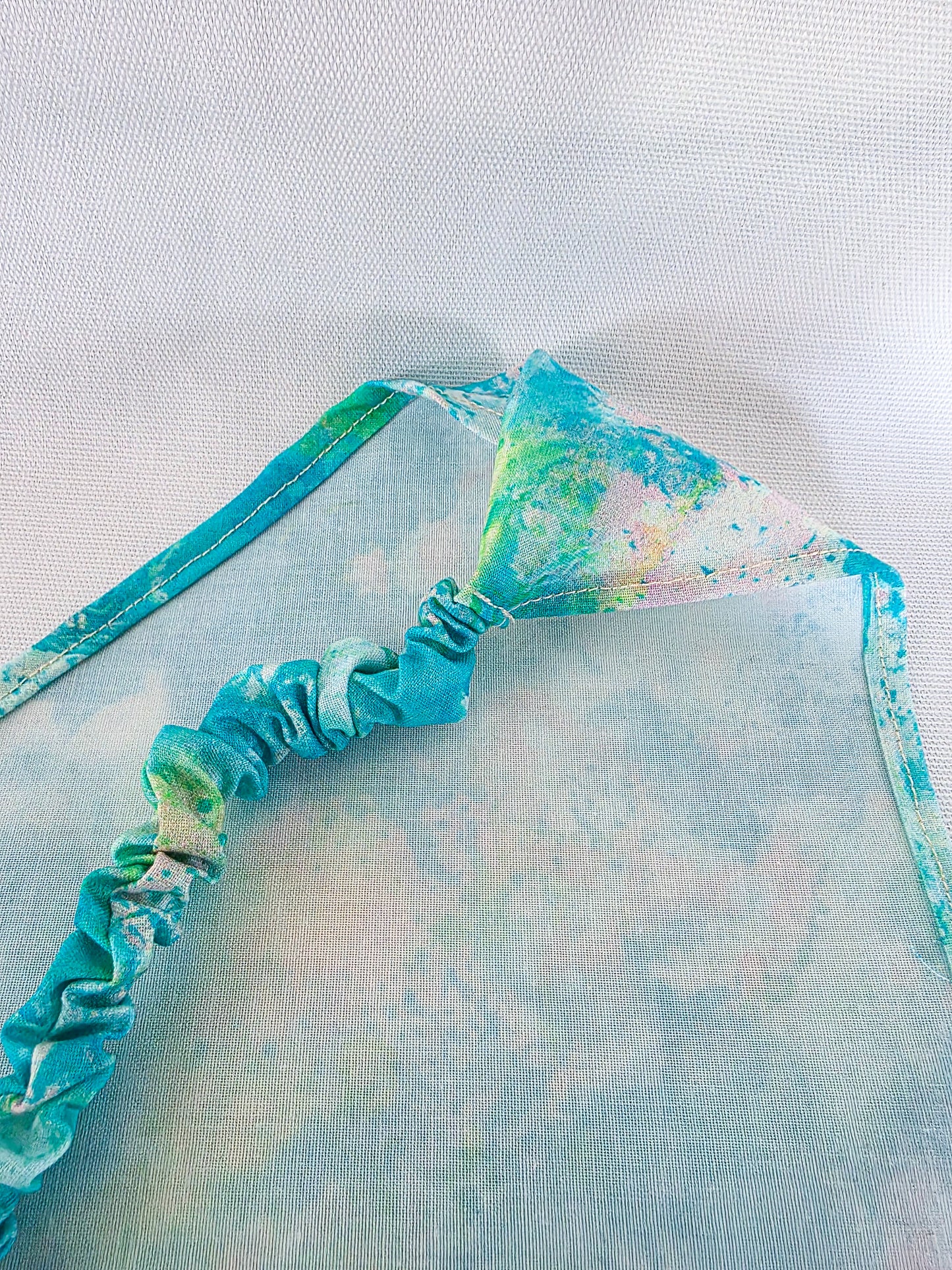 Bright Blue Marble Print Elastic Hair Bandana