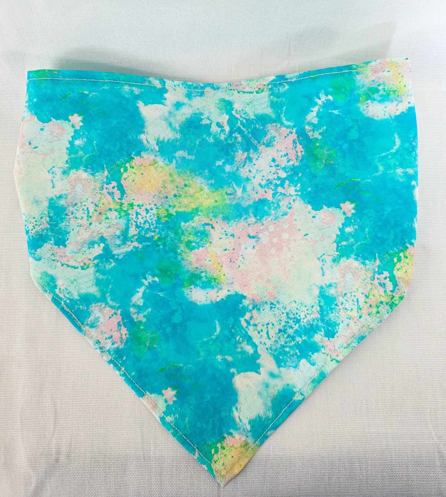 Bright Blue Marble Print Elastic Hair Bandana