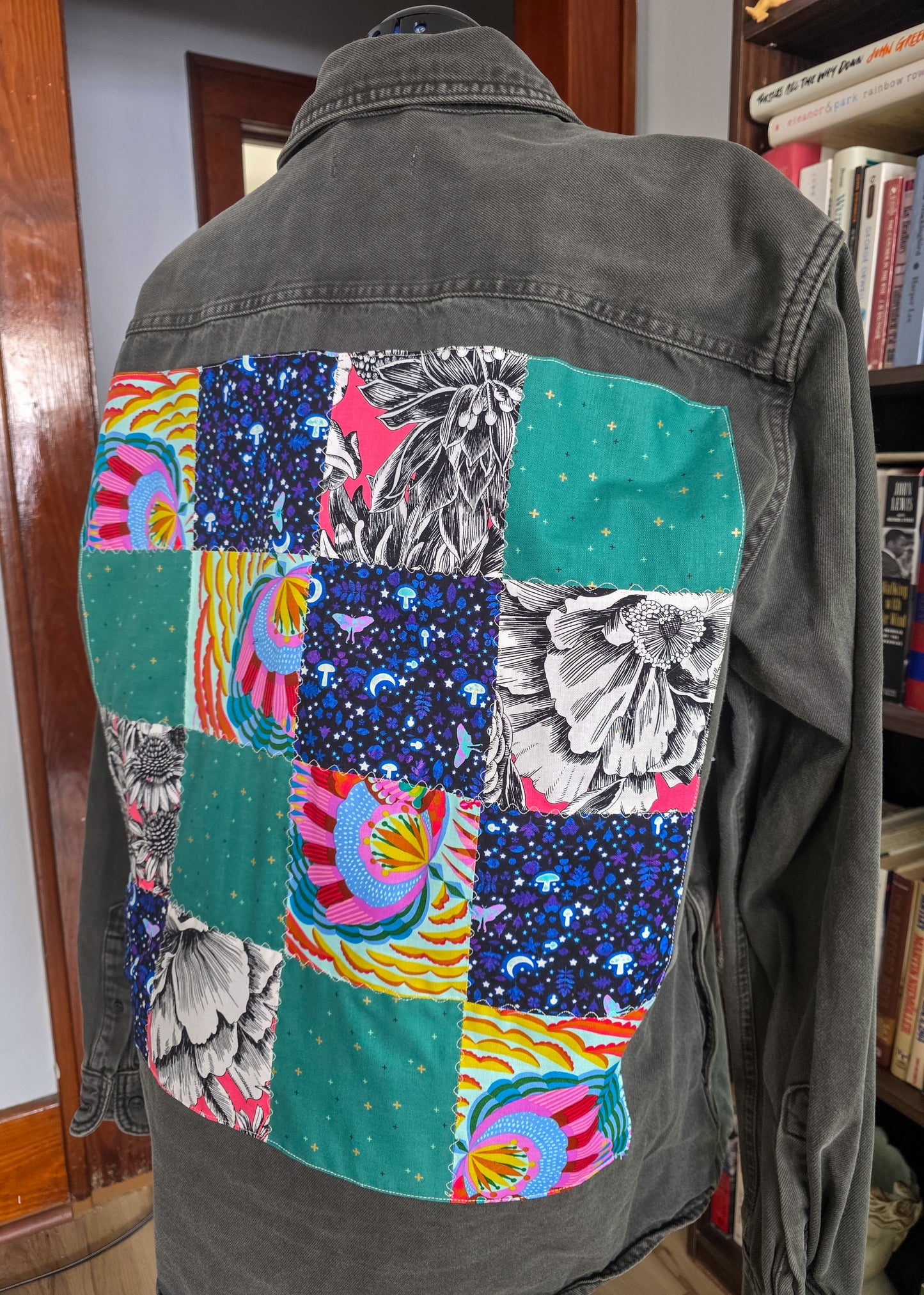 Upcycled Eclectic Patchwork Jacket, Unisex Size XL