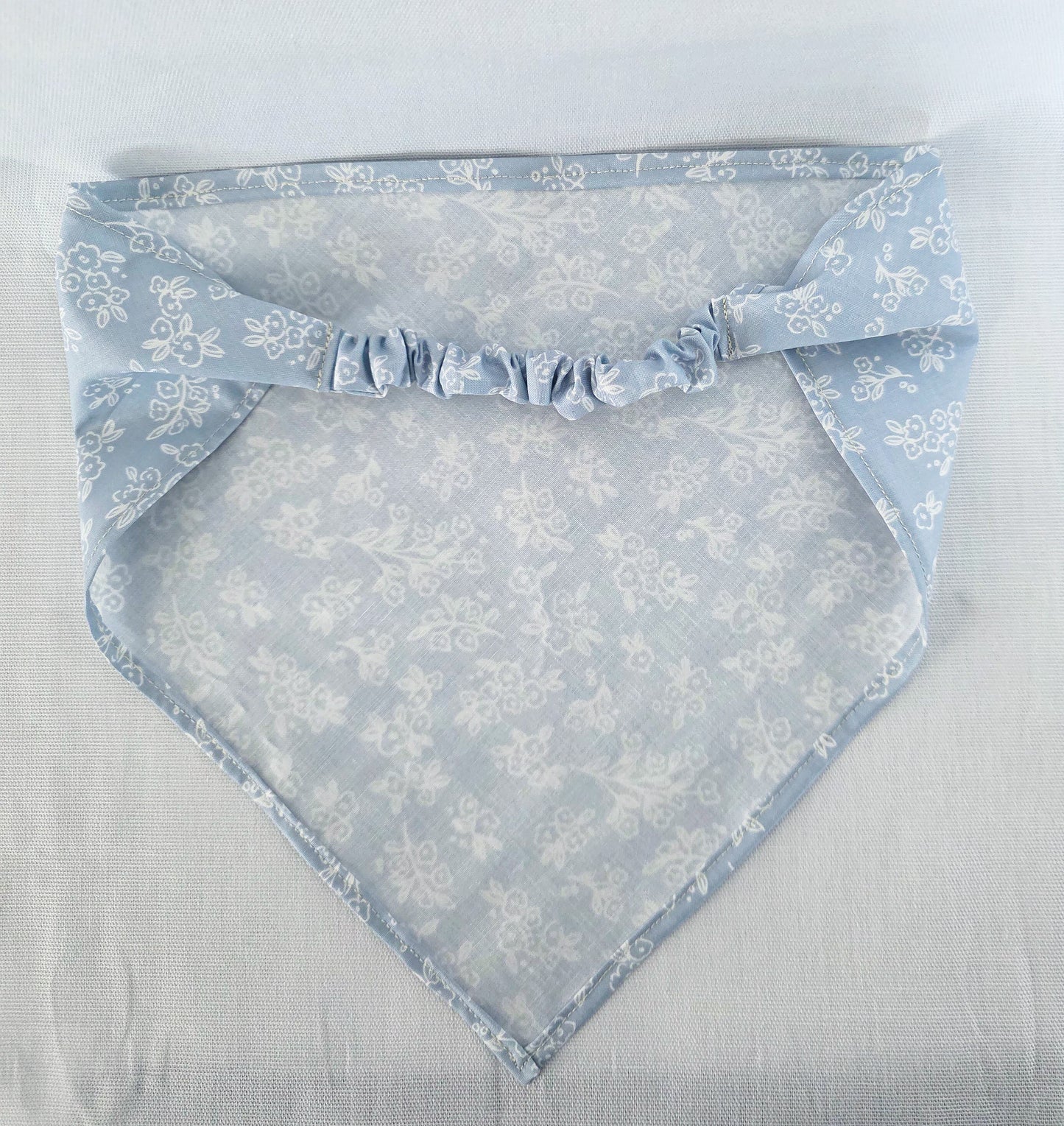 Light Blue/Periwinkle Floral Print Elastic Hair Bandana