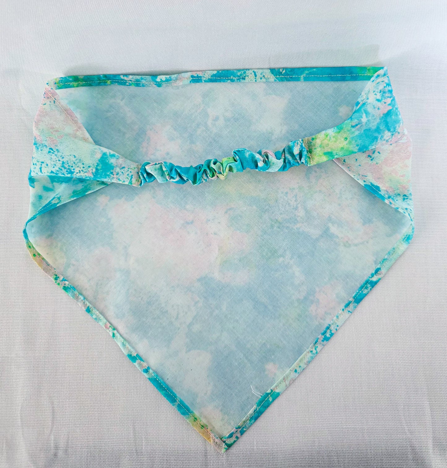 Bright Blue Marble Print Elastic Hair Bandana