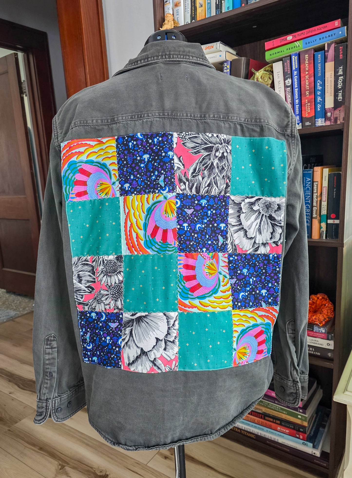 Upcycled Eclectic Patchwork Jacket, Unisex Size XL