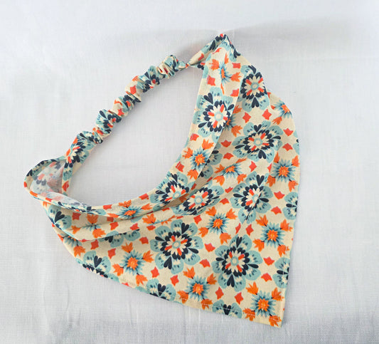 Retro Tile Inspire Print Elastic Hair Bandana